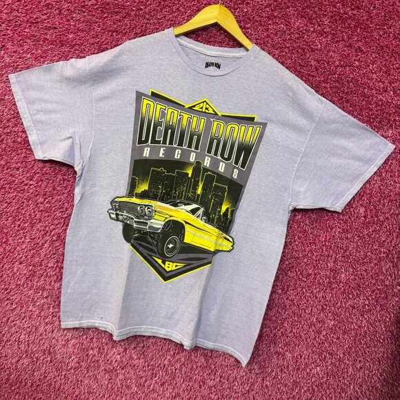 Death Row Records LBC Low Rider Rap Record Label Tee 1X/2X - Picture 3 of 4